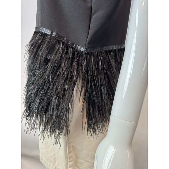 Romeo + Juliet Couture Black Feather Fringe V-Neck Tank Top L - Picture 3 of 16